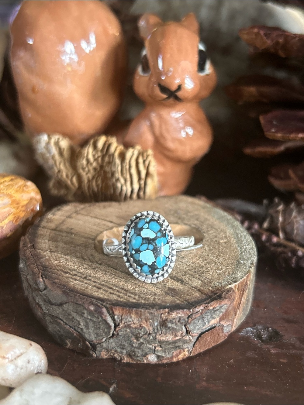925 Sterling blue moon turquoise ring
